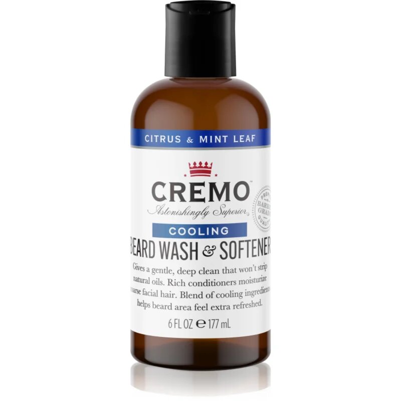 Cremo 2 in 1 Beard Wash & Softener шампоан за брада за мъже Citrus & Mint Leaf 177 мл.