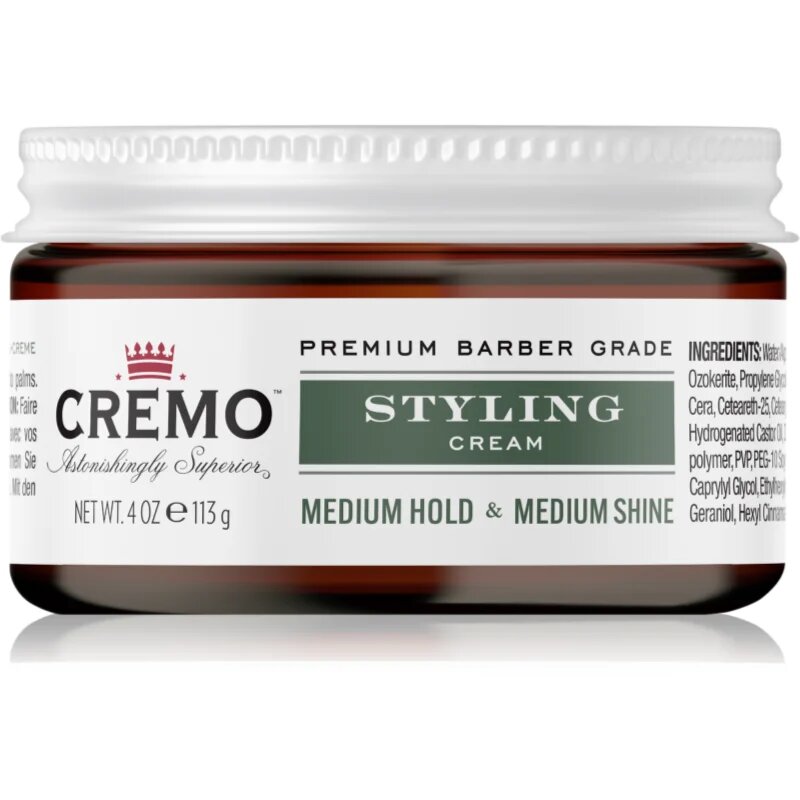 Cremo Hair Styling Cream Medium Styling хидратиращ стилизиращ крем За коса за мъже 113 гр.