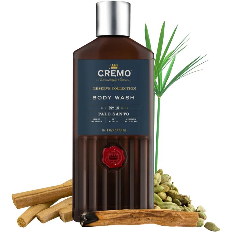 Cremo Reserve Collection Palo Santo енергизиращ душ-гел за мъже 473 мл.