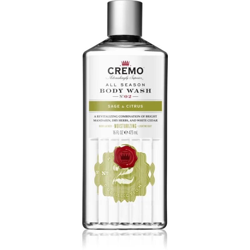 Cremo Sage & Citrus Body Wash почистващ душ гел за мъже 475 мл.