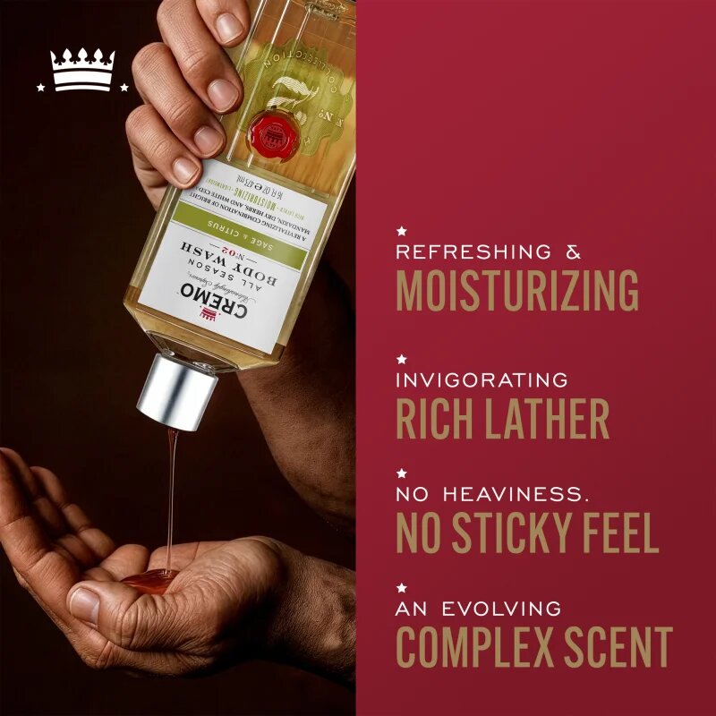 Cremo Sage & Citrus Body Wash почистващ душ гел за мъже 475 мл.