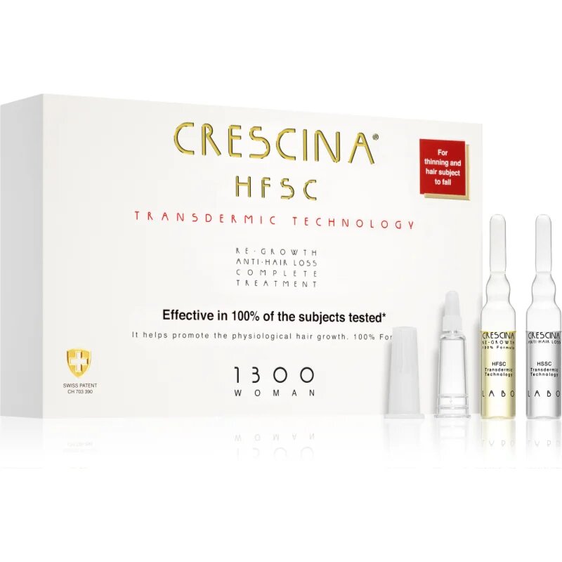 Crescina Transdermic 1300 Re-Growth and Anti-Hair Loss грижа за растеж на косата против косопад за жени 20x3.5 мл.