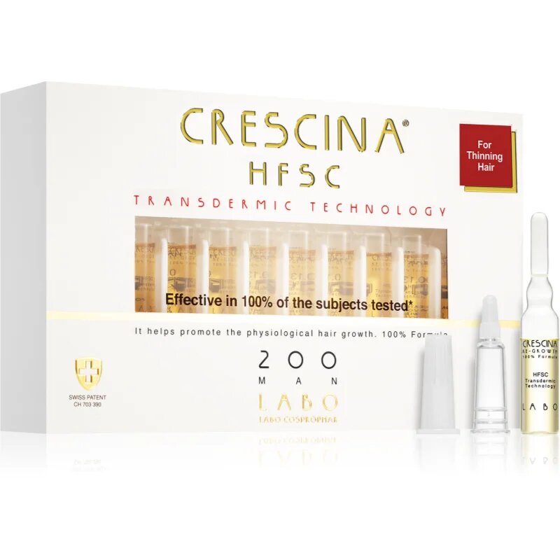 Crescina Transdermic 200 Re-Growth грижа за растеж на косата за мъже 20x3.5 мл.