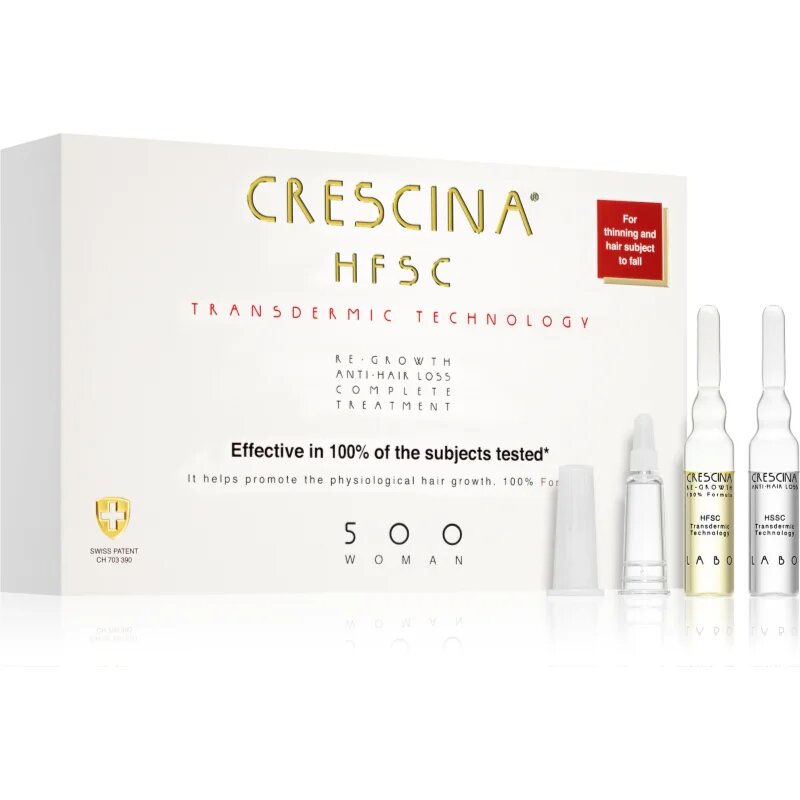 Crescina Transdermic 500 Re-Growth and Anti-Hair Loss грижа за растеж на косата против косопад за жени 20x3.5 мл.