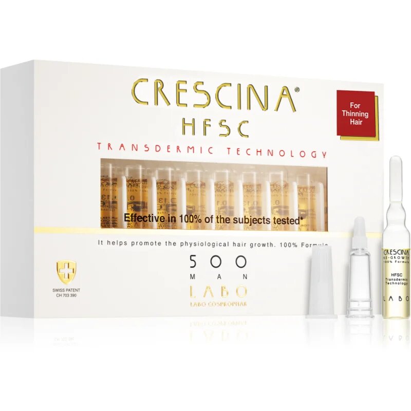 Crescina Transdermic 500 Re-Growth грижа за растеж на косата за мъже 20x3.5 мл.