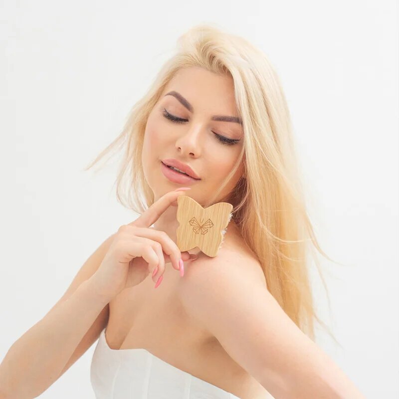 Crystallove Bamboo Butterfly Agave Body Brush Travel Size четка за масаж за тяло 1 бр.