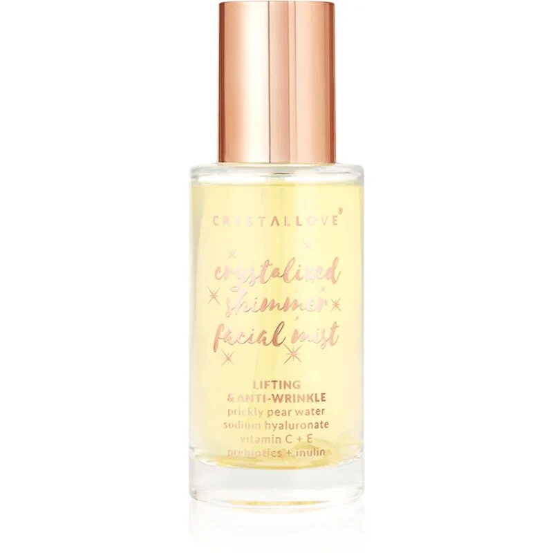 Crystallove Clear Quartz Shimmer Facial Mist мъгла за лице за освежаване и хидратация 100 мл.