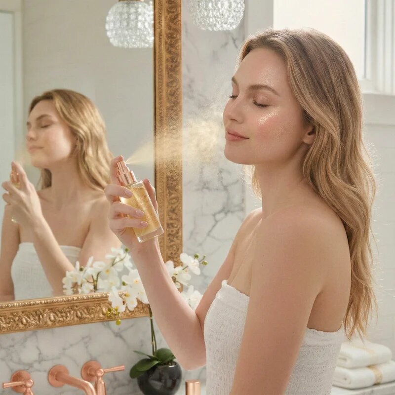 Crystallove Clear Quartz Shimmer Facial Mist мъгла за лице за освежаване и хидратация 100 мл.