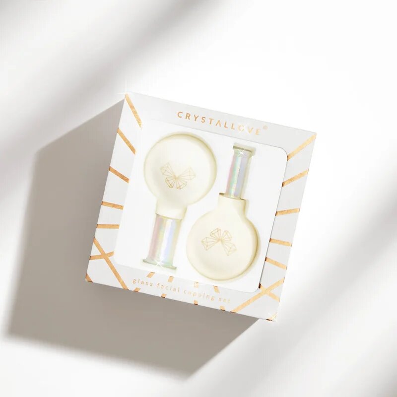 Crystallove Glass Facial Cupping Set комплект масажни аксесоари за лице врат и деколкте 2 бр.