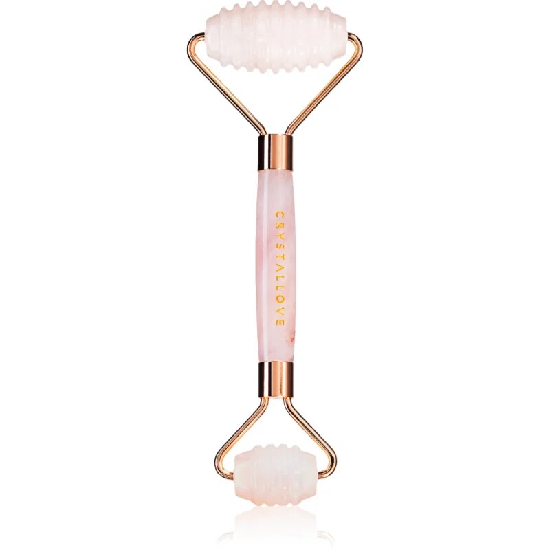Crystallove Rose Quartz 3D Teeth Roller масажно валяче за лице 1 бр.
