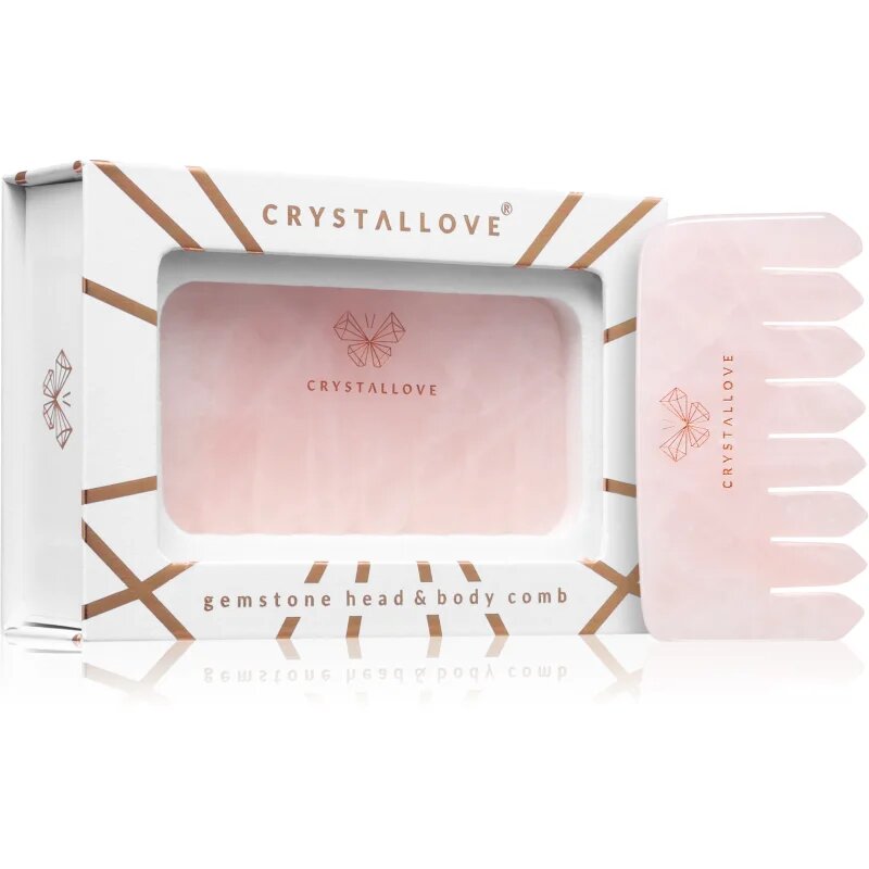Crystallove Rose Quartz Comb масажно приспособление за коса и тяло 1 бр.