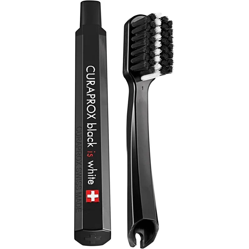 Curaprox Travel Set Black is White комплект за пътуване за зъби език и венци