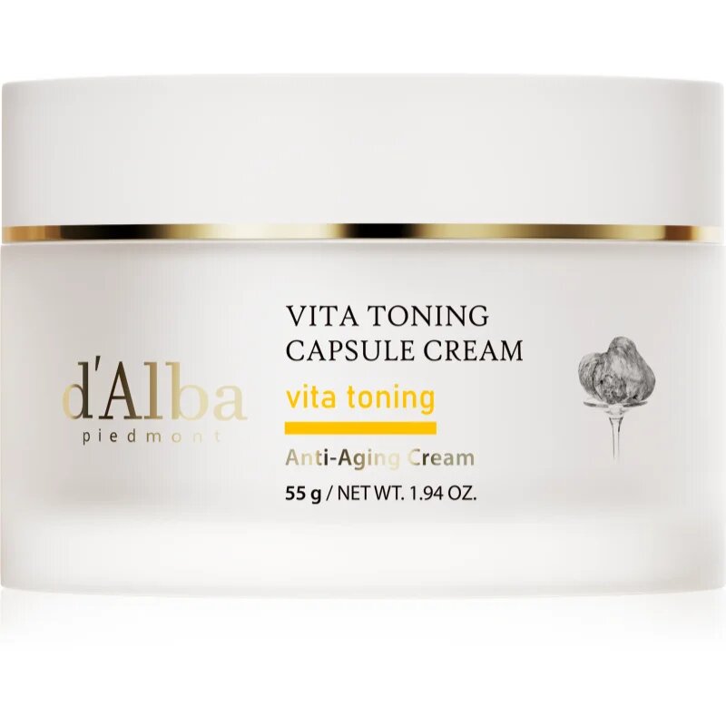 d'Alba Vita Toning Capsule Cream дълбоко хидратиращ крем в дълбочина за озаряване на лицето 55 гр.