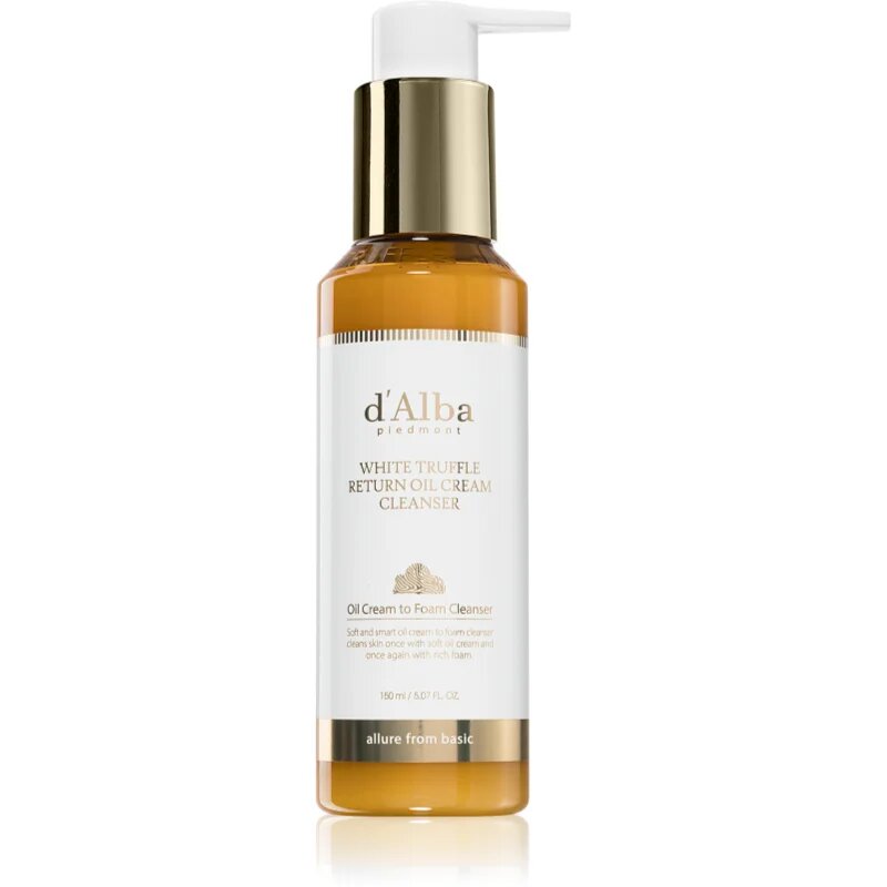 d'Alba White Truffle Return Oil Cream Cleanser хидратиращо почистващо олио за освежаване и изглаждане на кожата 150 мл.