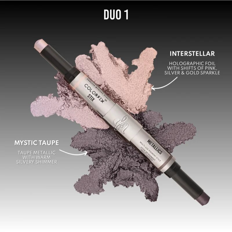 Danessa Myricks Beauty Colorfix Stix мултифункционален грим за очи устни и лице цвят Duo 1 Interstellar/Mystic Taupe 2x3 гр.