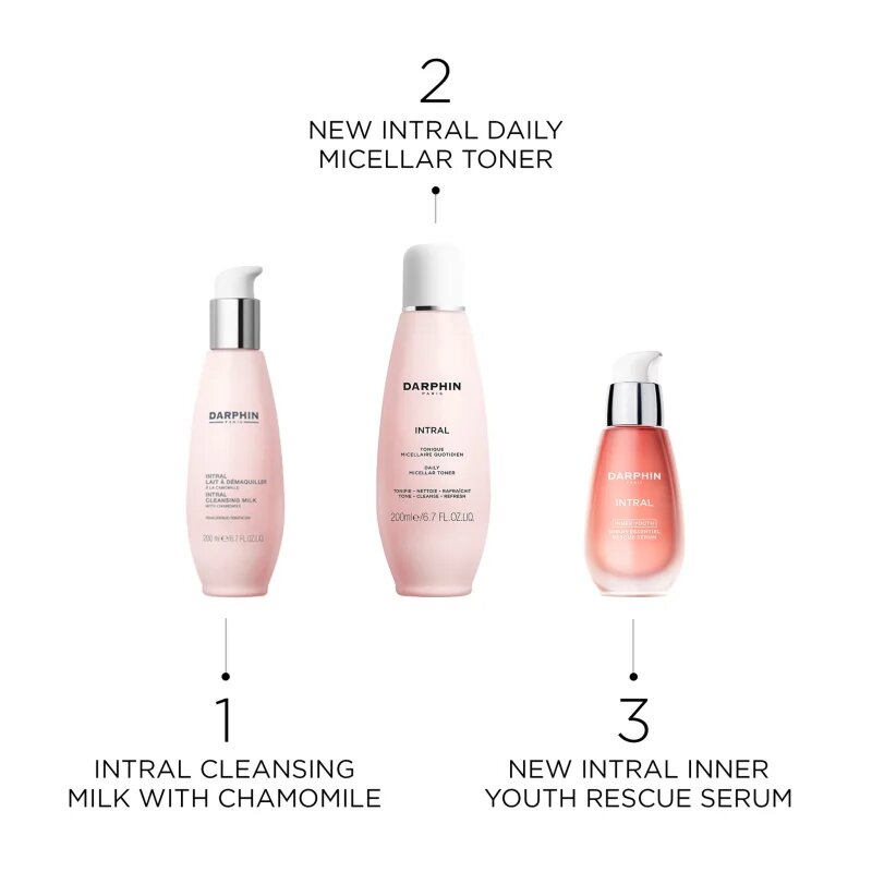 Darphin Intral Daily Micellar Toner нежна почистваща мицеларна вода за чувствителна кожа на лицето 200 мл.