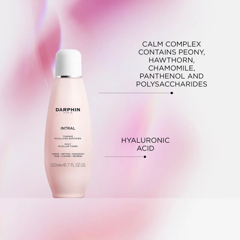 Darphin Intral Daily Micellar Toner нежна почистваща мицеларна вода за чувствителна кожа на лицето 200 мл.