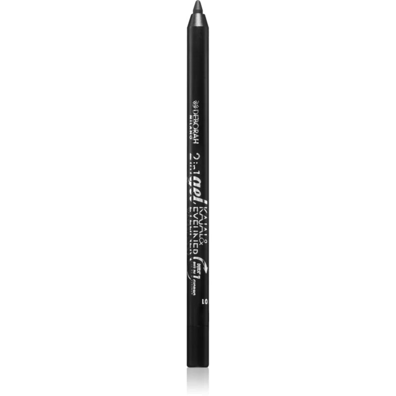 Deborah Milano 2 In 1 Gel Kajal & Eyeliner дълготрайна гел очна линия цвят 01 Black 1.2 гр.