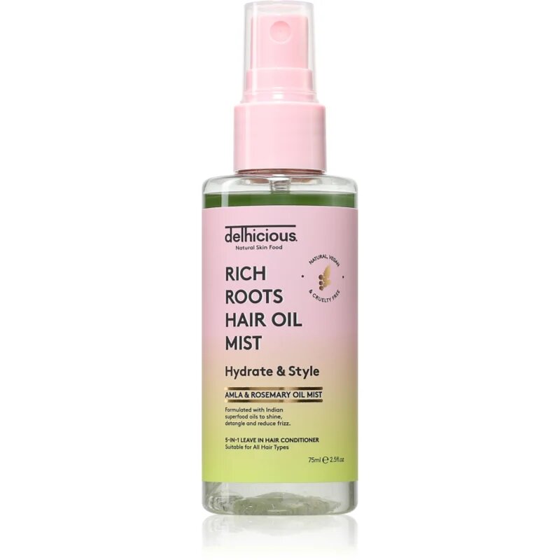 delhicious RICH ROOTS 5-in-1 Hair Oil Mist балсам в спрей без отмиване 75 мл.