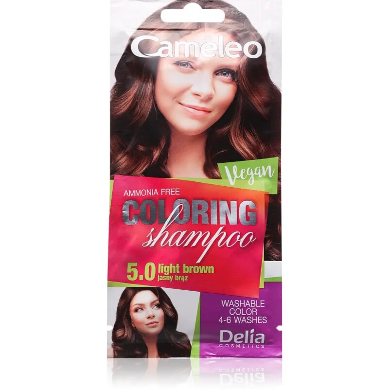 Delia Cosmetics Cameleo Coloring Shampoo тониращ шампоан За коса цвят 5.0 Light Brown 40 мл.