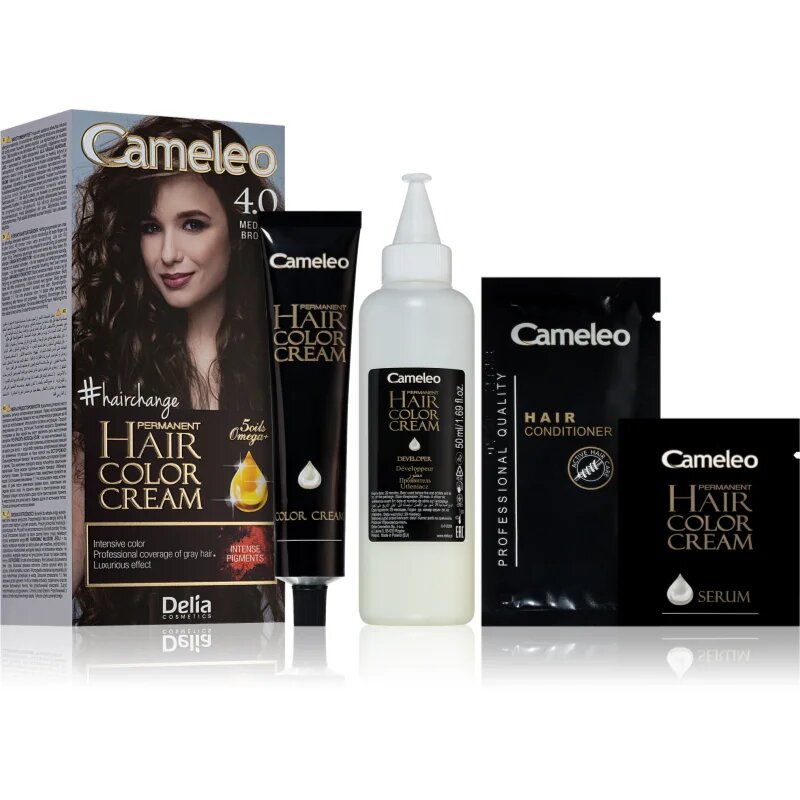 Delia Cosmetics Cameleo Omega перманентната боя за коса цвят 4.0 Medium Brown 1 бр.