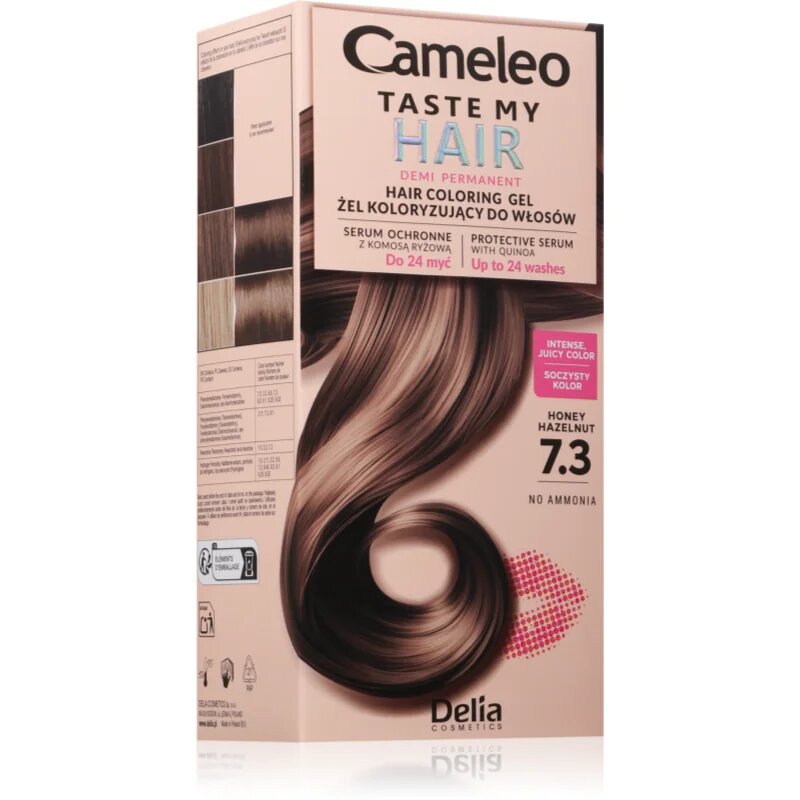 Delia Cosmetics Cameleo Taste My Hair полуперманентна тонираща боя за коса цвят 7.3 Honey Hazelnut 1 бр.