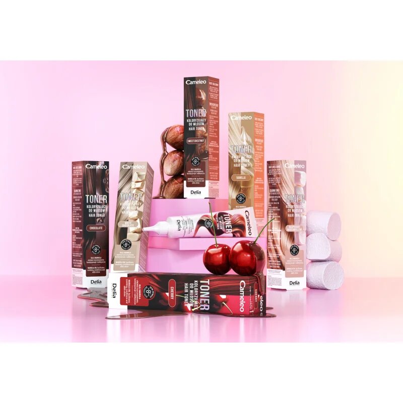 Delia Cosmetics Cameleo Toner цветен тонер За коса цвят Raspberry Marshmallow 75 мл.