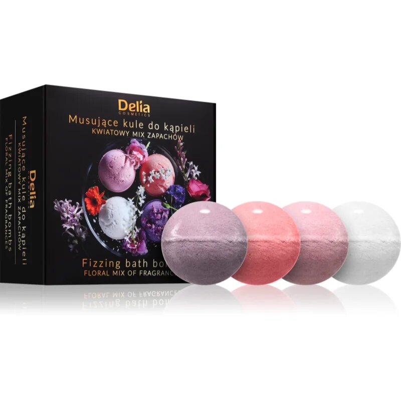 Delia Cosmetics Fizzing Bath Bombs Floral Mix подаръчен комплект за вана 4x100 гр.