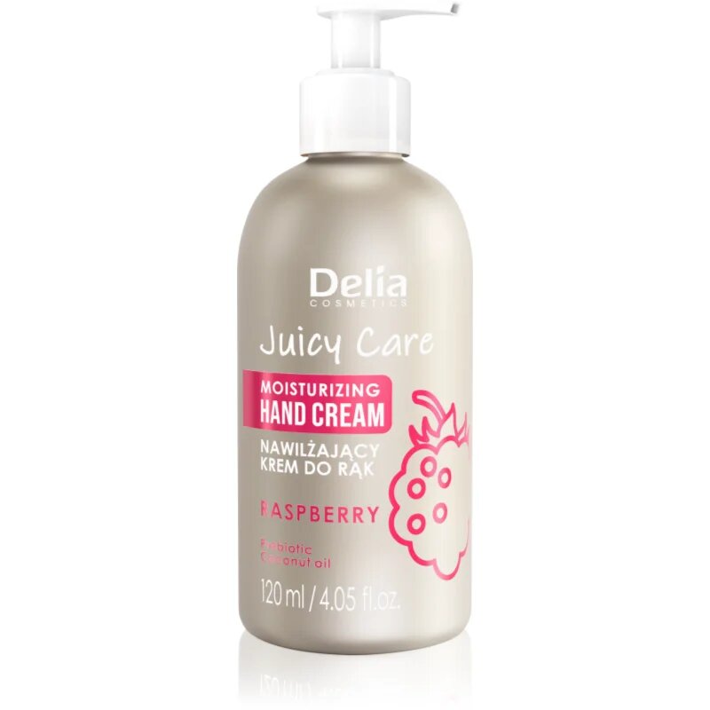 Delia Cosmetics Juicy Care Raspberry хидратиращ крем за ръце 120 мл.