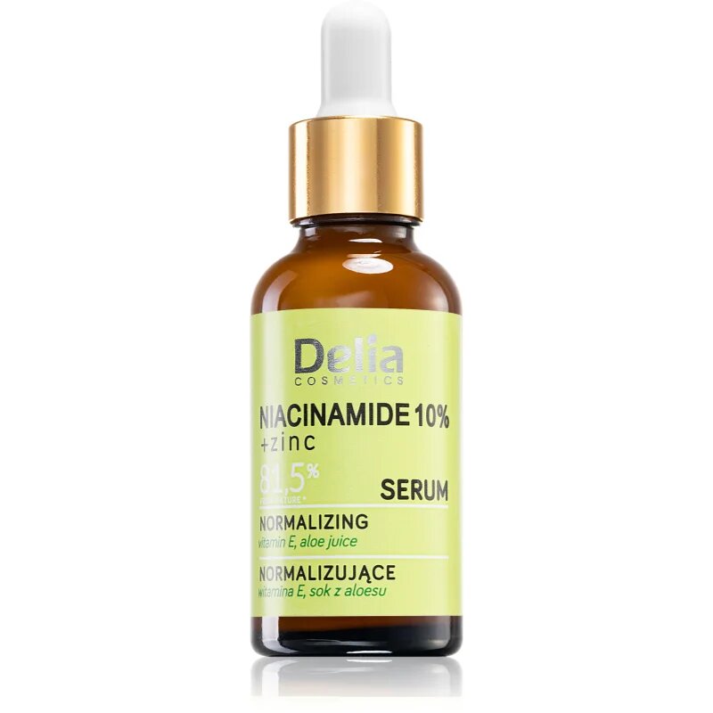 Delia Cosmetics Niacinamide 10% + zinc обновяващ серум за лице врат и деколкте 30 мл.