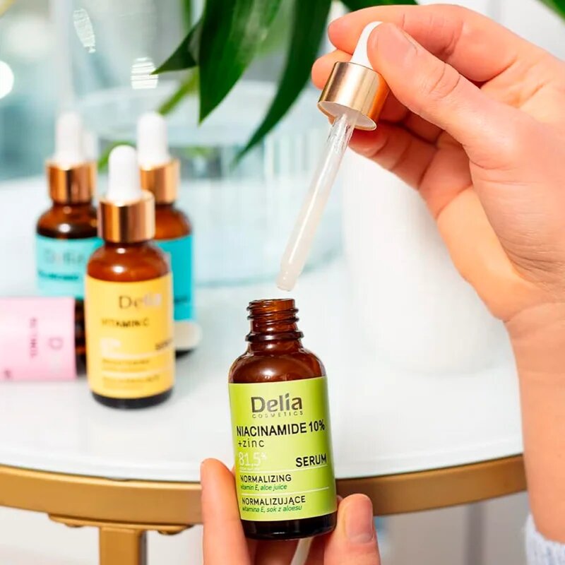Delia Cosmetics Niacinamide 10% + zinc обновяващ серум за лице врат и деколкте 30 мл.