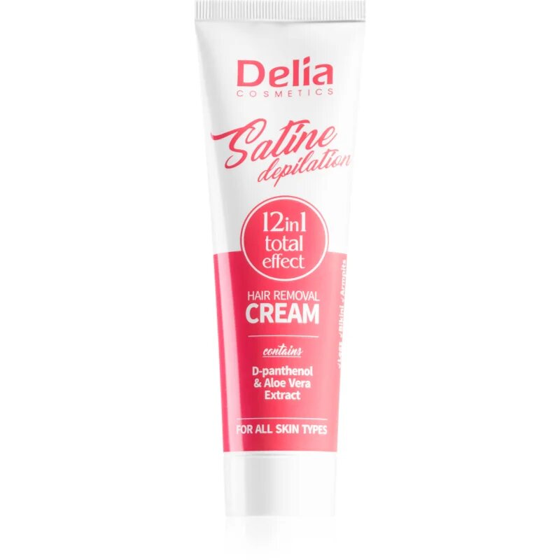 Delia Cosmetics Satine Depilation 12in1 Total Effect крем за депилация за всички видове кожа 100 мл.