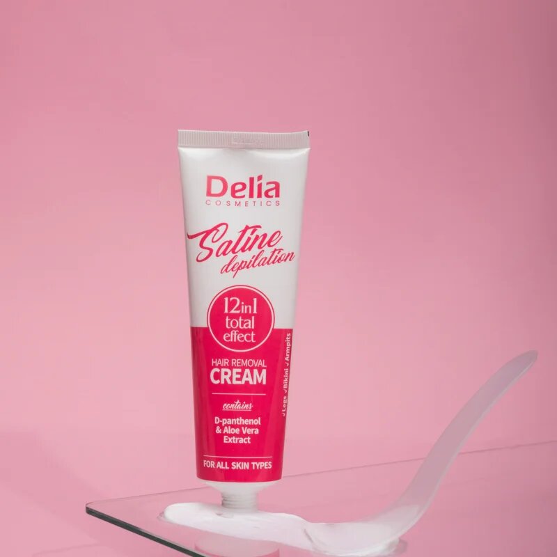 Delia Cosmetics Satine Depilation 12in1 Total Effect крем за депилация за всички видове кожа 100 мл.