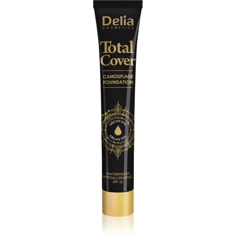 Delia Cosmetics Total Cover водоустойчив фон дьо тен SPF 20 цвят 52 Ivory 25 гр.