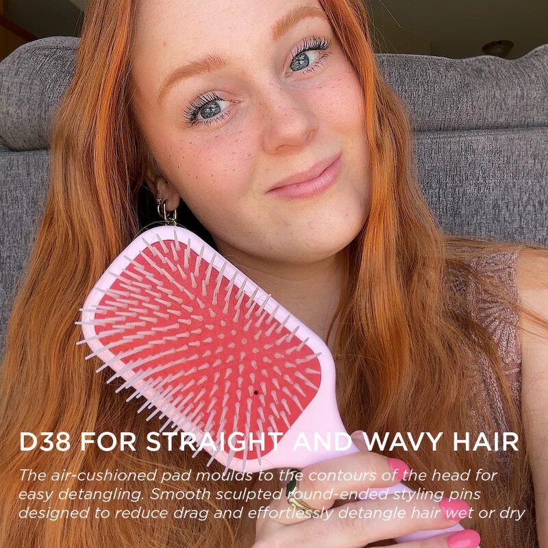 Denman Detangling D38 The Detangling & Styling Paddle голяма плоска четка за дълга коса Pink Crush 1 бр.