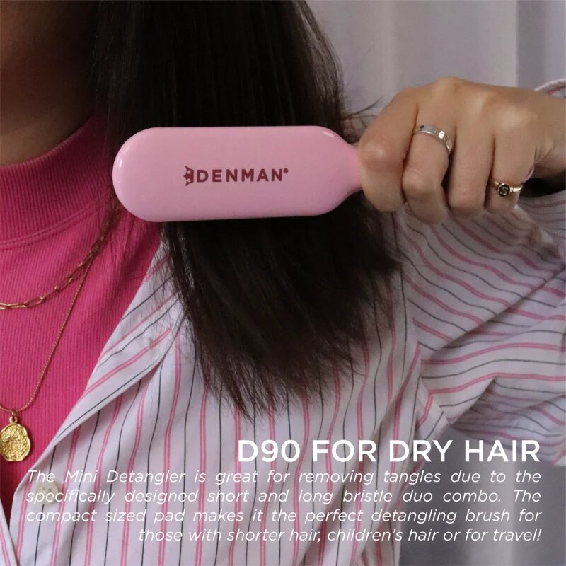 Denman Detangling D90 The Mini Detangler четка за по-лесно разресване на косата Pink Crush 1 бр.