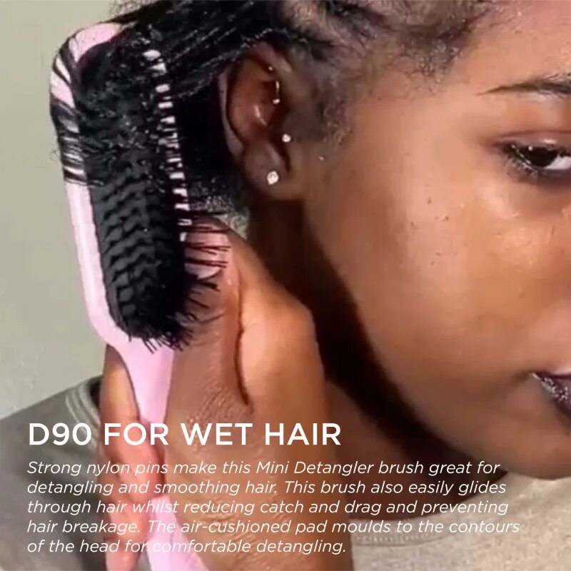 Denman Detangling D90 The Mini Detangler четка за по-лесно разресване на косата Pink Crush 1 бр.