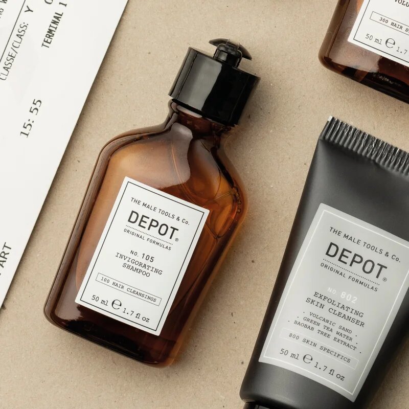Depot 100 HAIR CLEANSING NO. 105 INVIGORATING SHAMPOO подсилващ шампоан против косопад 50 мл.