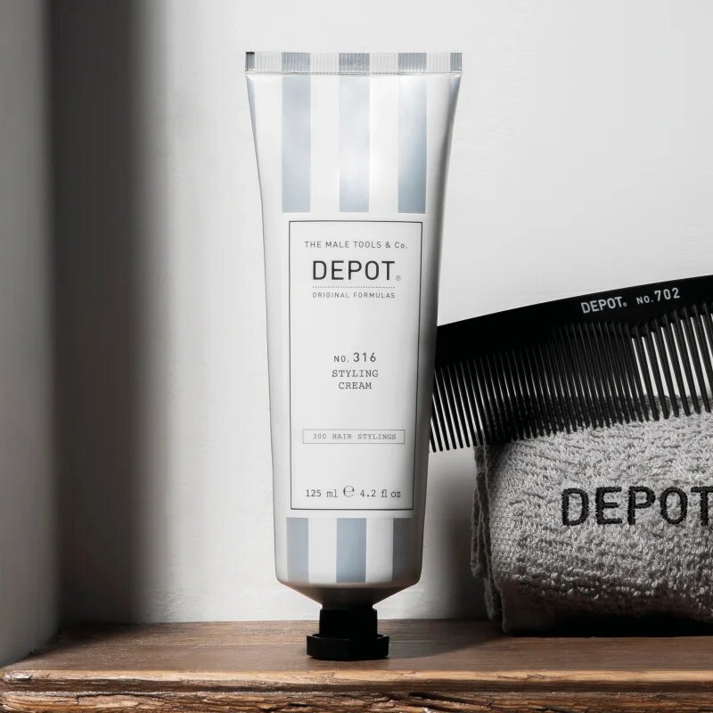 Depot 300 HAIR STYLING NO. 316 STYLING CREAM стилизиращ крем със средна фиксация и естествени отблясъци 125 мл.