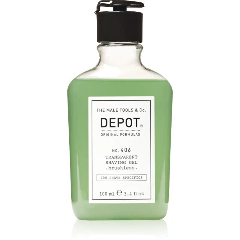 Depot 400 SHAVE SPECIFICS NO. 406 TRANSPARENT SHAVING GEL .brushless. гел за бръснене brushless 100 мл.