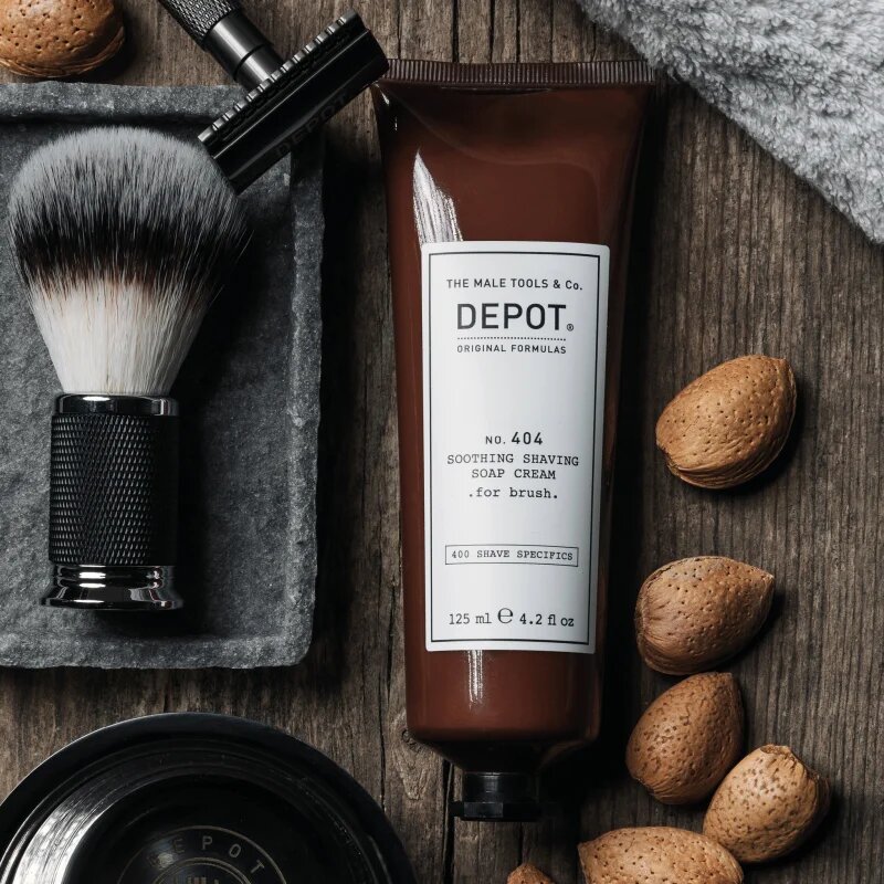 Depot 400 SHAVE SPECIFICS O. 404 SOOTHING SHAVING SOAP CREAM .for brush. успокояващ крем бръснене for brush 125 мл.