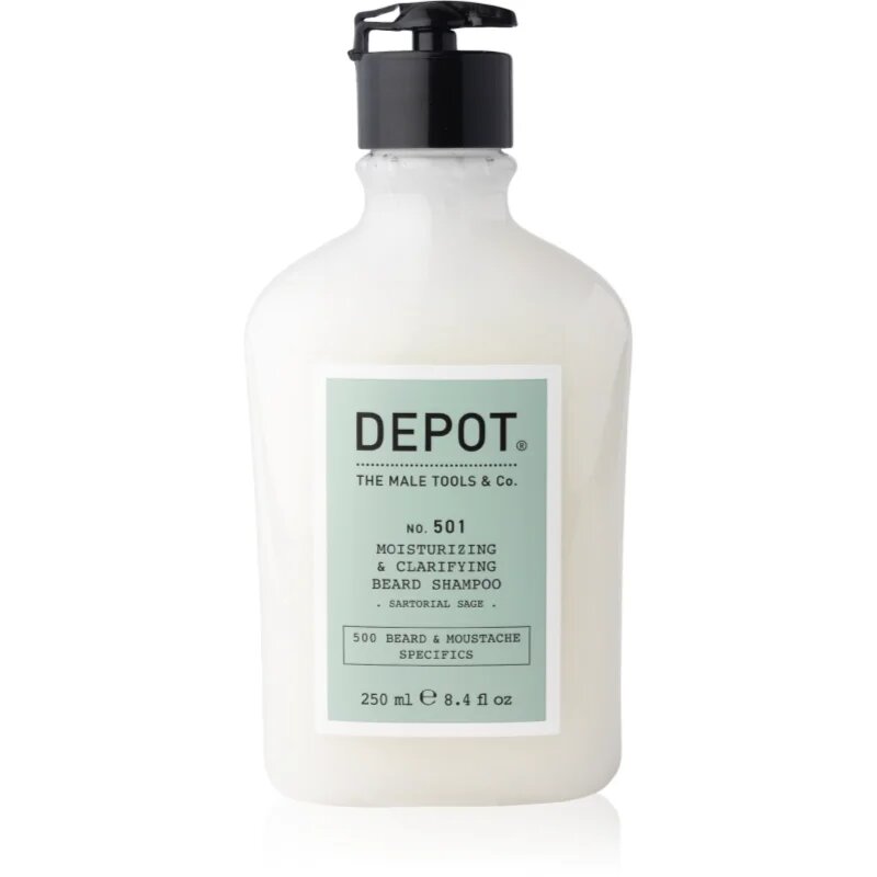 Depot 500 BEARD & MOUSTACHE SPECIFICS NO. 501 MOISTURIZING & CLARIFYING BEARD SHAMPOO хидратиращ шампоан за брадата 250 мл.