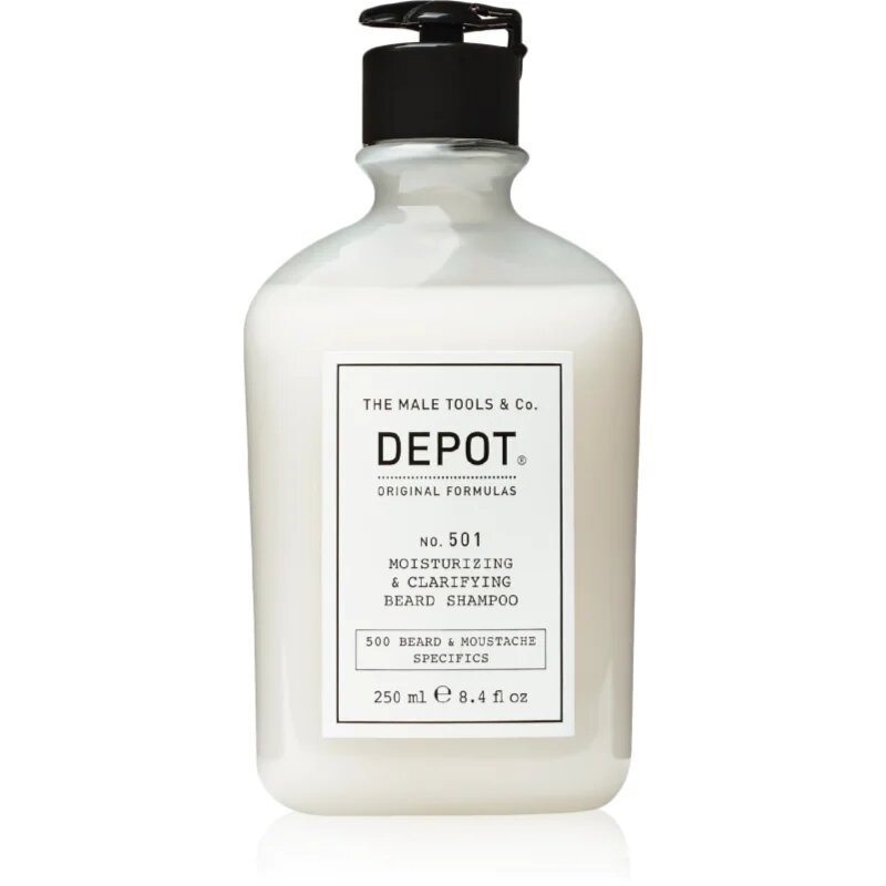 Depot 500 BEARD & MOUSTACHE SPECIFICS NO. 501 MOISTURIZING & CLARIFYING BEARD SHAMPOO хидратиращ шампоан за брадата 250 мл.
