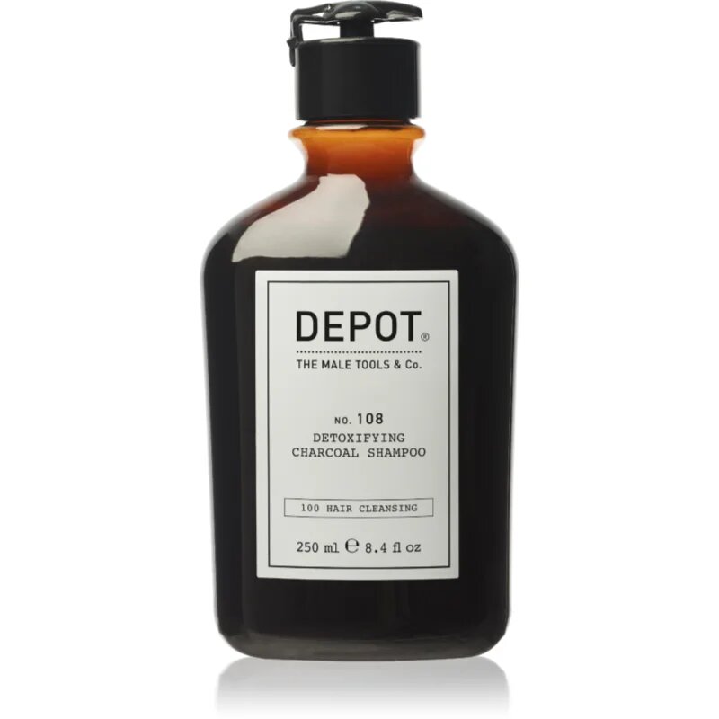Depot NO. 108 DETOXIFYING CHARCOAL SHAMPOO почистващ детоксикиращ шампоан за всички видове коса 250 мл.