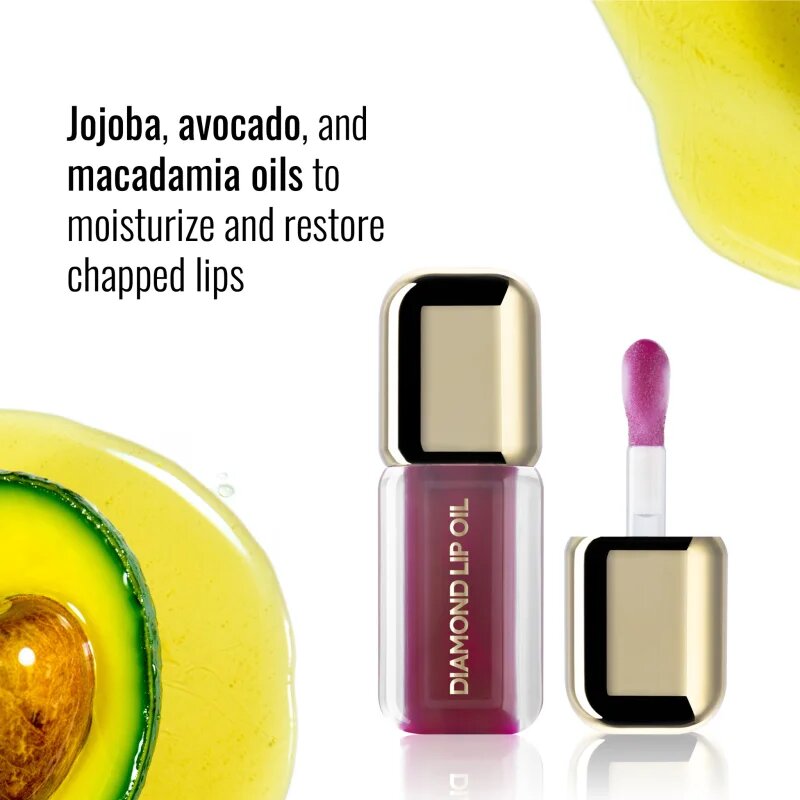 Dermacol Diamond Lip Oil тониращо олио за устни с увеличаващ ефект цвят 06 Berry Bloom 4 мл.