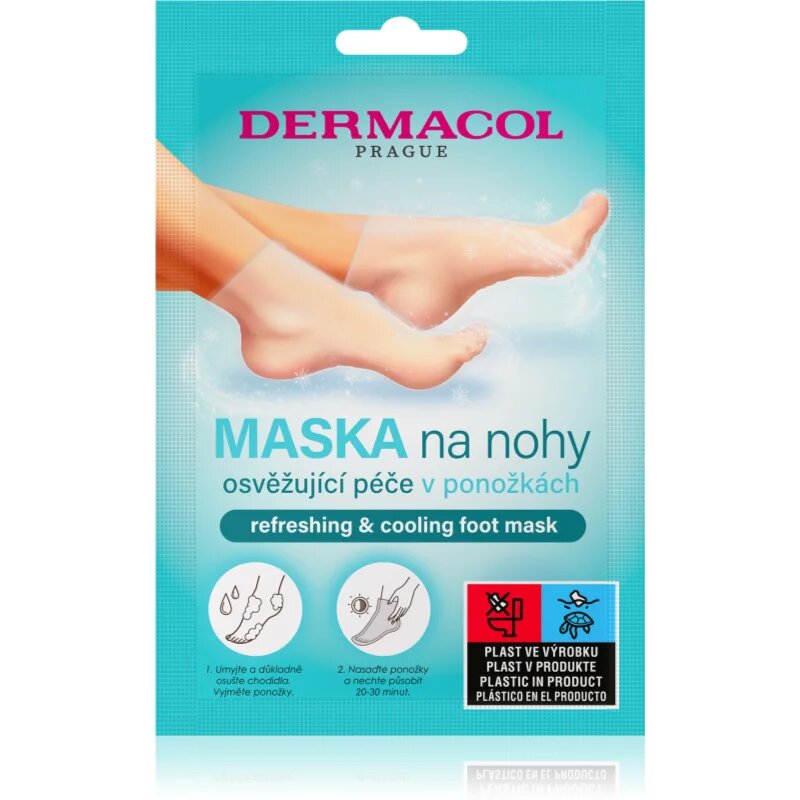 Dermacol Foot Mask Refreshing & Cooling регенерираща маска за ходила под формата на чорапи с освежаващ ефект 1 чифт