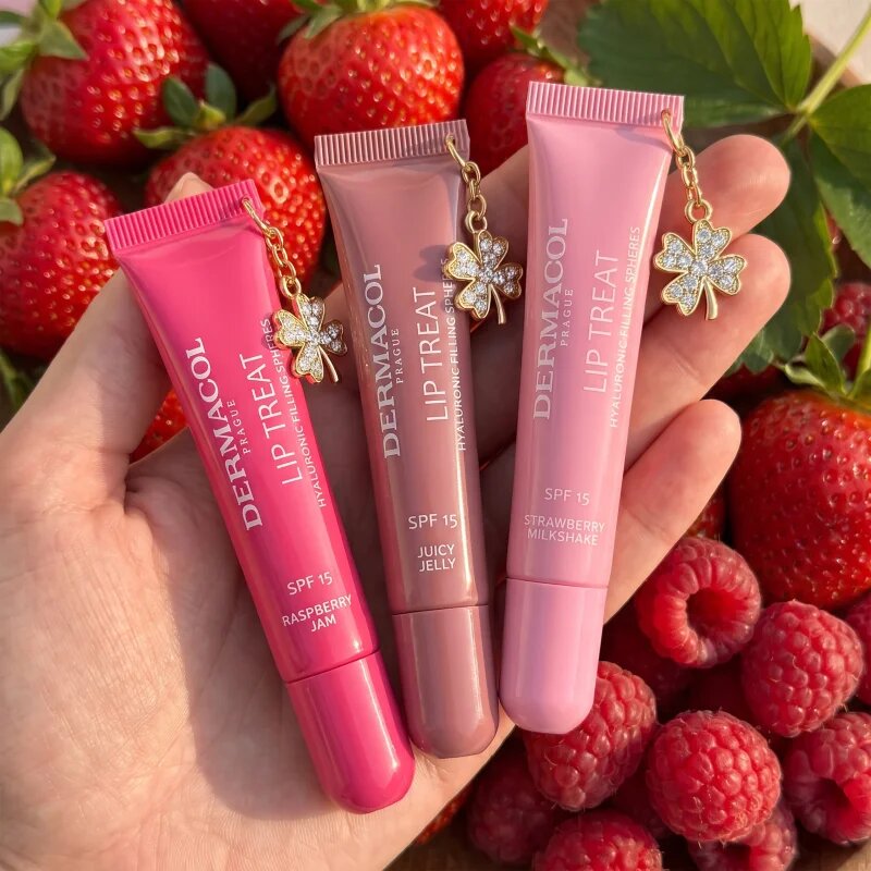 Dermacol Lip Treat хидратиращ блясък за устни SPF 15 цвят 14 Strawberry Milkshake 10 мл.