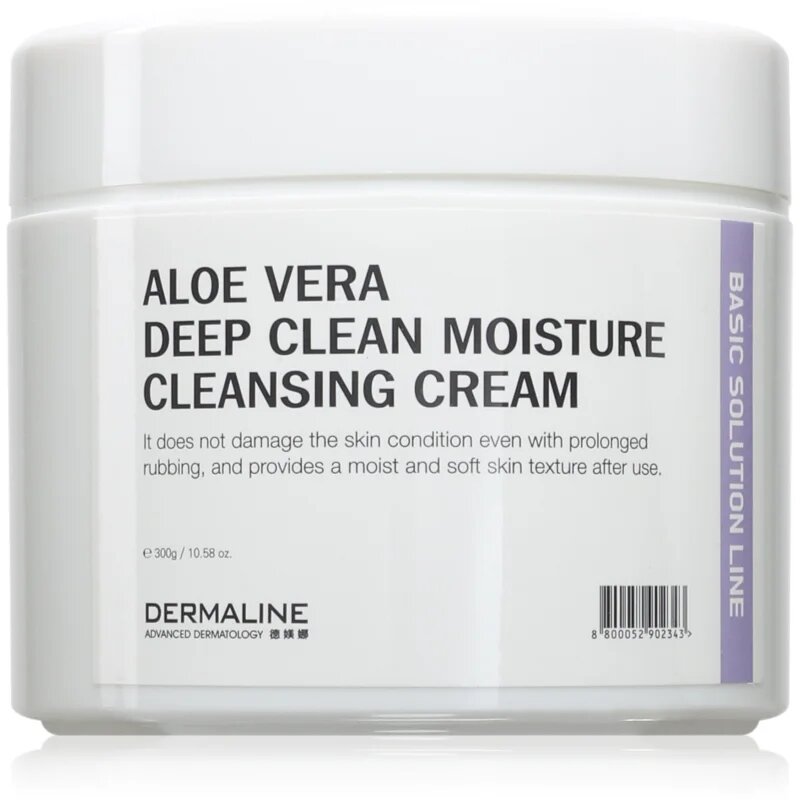 Dermaline Basic Solution Line Aloe Vera Deep Clean Moisture Cleansing Cream дълбокопочистващ крем с алое вера за чувствителна кожа на лицето 300 мл.