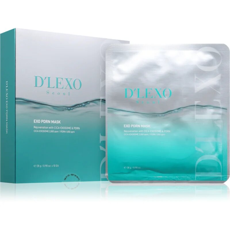 Dermaline D'LEXO Exo PDRN Mask платнена маска с подмладяващ ефект 10x28 гр.