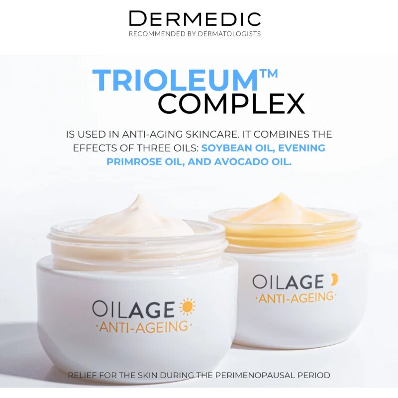 Dermedic Oilage Anti-Ageing подхранващ дневен крем за възобновяване плътността на кожата 50 гр.